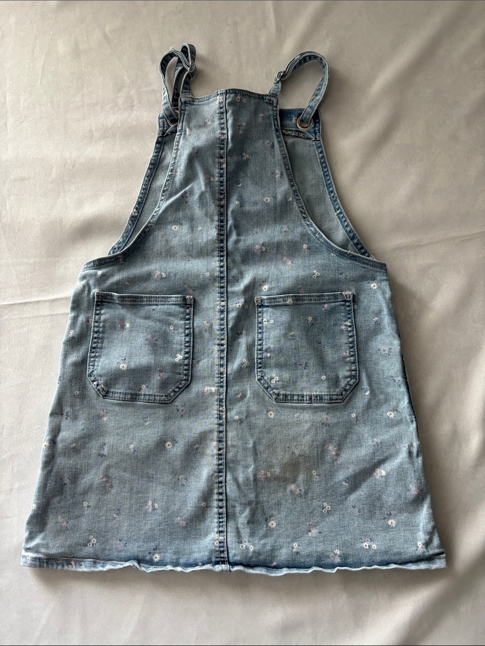 Cat & Jack Light Blue Denim Dress with Subtle White Print kids size L (10/12) - Picture 6 of 8